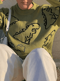 Dinosaur Crew Knit Sweater-Outfit