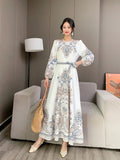 Floral Long-Sleeved Dress-Outfit