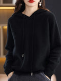 Hooded Cashmere Sweater Women Autumn Winter Pullover Casual Loose Wool Hoodie Knitted Base Tops New Hoodie Clothes
