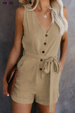 Summer Female Jumpsuit Plus Size Overalls for Women Fashion Streetwear Outfits V-Neck Romper Sleeveless Playsuit