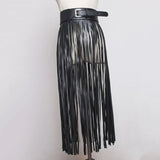 2023 New Spring Summer Pu Leather Long Tassel Brief Personality Girdle Decoration Belt Women Fashion Tide All-match
