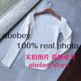 new spring sexy stylish sqaure collar full sleeves knitting pullover sexy slim T-shirt female top