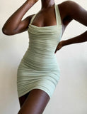 Pleated Halter Mini Club