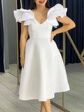 Summer New Lotus Leaf Side High-Waist A-Shaped Dress Party