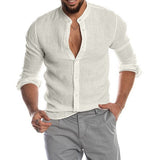 Explosion Autumn/Winter V-Neck Linen New Cardigan Long-Sleeved Men's