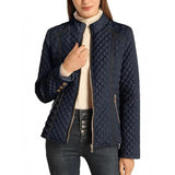 And Winter Women's Standing Collar Lightweight Quilt Cotton Suit Plus Cushion Zipper Coat