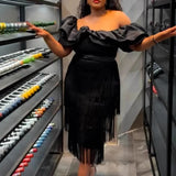Africa's New Slanted Shoulder Dress Banquet Dinner Dress Dress Dress