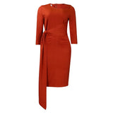 Women's Summer Office Dress Seven-Sleeved Flawed Bonded Professional Grand African