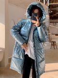 2022 New Parkas Women Winter Warm Jacket Snow Wear Long Coat Hooded Warm Parka Female Cotton Padded Jackets