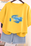 100% Cotton L-6XL T Shirt Letter Print Tshirt Short Sleeve Women's Top Summer Casual Couple O Neck Oversized T