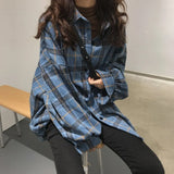 Style Oversized Plaid Shirts Blouse Women Autumn Cotton Blouse Long Sleeve Plus Size Blouses 2020 Button Up Shirt