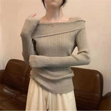 Shoulder Woman Autumn New Bottoming Shirt With A Small Sense Of High-Grade Design Knitting