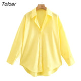 New Women Simply Candy Color Casual Slim Poplin Shirts Office Ladies Long Sleeve Blouse Roupas Chic Chemise Tops