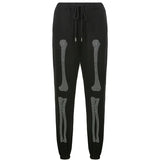Rockmore Bone Rhinestone Women Sweatpants Casual Baggy Joggers Harem Pants Streetwear High Waist Cargo Trousers Grunge