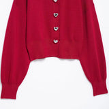 Homemade New Women's Classic Heart-Shaped Button Knitted Coat