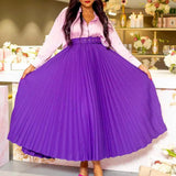 With Belt Women's New High-Waisted Skirt Swing Medium Long Folded Temperament Half-Body