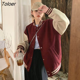 Jackets Women Patchwork Vintage Baseball Outwear Loose All-match Students Preppy Spring Fashion Tops Windbreaker Mujer