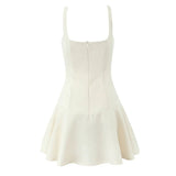 Solid Bow Tank Mini Dress l-Outfit