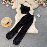 Sporty Casual Women Summer Sets 2022 Elastic Waist Slim Paclet Vacation Long Legs Ladies Sexy Solid Two Piece