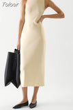 Dresses for Women O-neck Sleeveless Knitted Robe Vestido Feminino Temperament Bodycon Maxi Dress 2023 Vestidos De