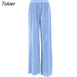 Beige Pleated Wide Leg Pants Womens Pants Fashion 2022 Casual Loose Trousers Office Lady Elegant Long Palazzo