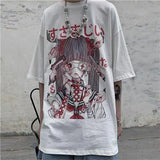 Black Japan T Shirt Loose Summer Oversize T Shirt Women Harajuku Punk Short Sleeves T-shirts Tops Tee Hip Hop T-Shirt for