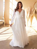 Dress New Long-Sleeved Chiffon Sexy Temperament Deep V Side Button Bridesmaid