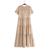 Women's New Cotton-Print T-Shirt With Loose Cake Dress