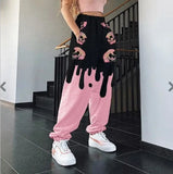 Letter Print High street Sweatpants Women Fashion High Waist Trouser Joggers Pants Drawstring Trousers Harem Pants