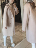 Philosophy Winter Slim Plus Cotton Long Wool Blends Coat Women Hardy Solid Warm Thick Office Work Lady