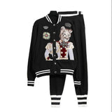 two piece set top and pants womens outifits Embroidery Sportswear coats Casual fall Comfortable Activitywear fall