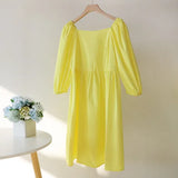 New 100% Cotton Women's Summer Rose Red Dress Elegant Casual Ruffle Dresses Short Sleeve A-line Mini Green Dress for