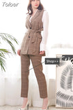 Philosophy women vest autumn jacket brand WaistCoat pockets open stitch sleeveless blue pink beige blazer colete