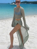 Strap Short Coat Beach Seaside Sexy Open-Fork Strap Half-Dress