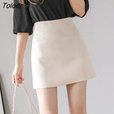 Women Summer Chiffon Solid 3XL Office Ladies Korean-style Formal A-line High-waist Elegant New Mini Sexy All-martch