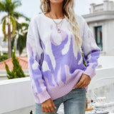 Pullover Women Flame Knitted Long Sleeve Sweaters Ladies Autumn Winter Harajuku Casual Oversized Jumper Loose Streetwear