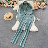 VAREY LIN New Spring Autumn Women Fashion Three-piece Set Single Breasted Blazer Coat+Strapless Vest+high Waist Pants OL