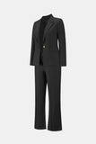 Blazer and Seam Detail Flare Pants