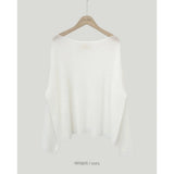 Vintage Ice Silk Oversized Knitted Sweater-Outfit