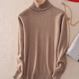 Sweater Women Turtleneck 2021 Winter White Women's Turtleneck Ladies Cashmere Sweater Pullover Female Women