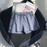 Toloer Waist Loose Tight Waist Sports Shorts Female Loose Casual Wear 2024 Summer New Wide Leg Pants Home Pajama Pants