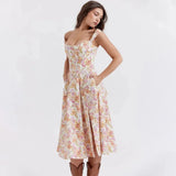 Floral Corset Midi