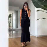 Summer New Women's Fashion Bodysuit Body Armor Solid Dress Dress Dress