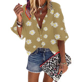 Women 2020 Spring Summer Floral Print Womens Tops And Blouses V-neck Long Sleeve Office Shirts Streetwear Plus Size