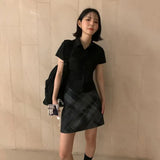 Summer Korean Fashion White Shirt Short Sleeve Double Pocket Solid Shirts Women Japanese Style Blouse Lapel Collar