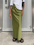 Solid Color Satin Maxi