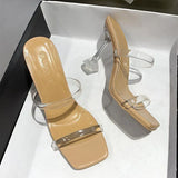 PVC Sandals Women Pointed Clear Crystal Cup High Heel Stilettos Sexy Pumps Summer Shoes Peep Toe Women Pumps Size