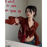 Button Front Cropped Sheer Long Sleeve Blouse-Outfit