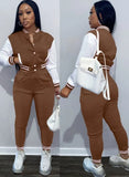 Contrast Color Cropped Top and Pants