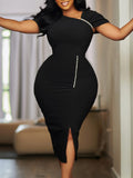 New Temperament Bag Hip Nails High-Waisted OL Tongle Pencil Dress African